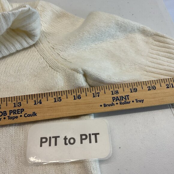 Anthropologie‎ Turtleneck Sweater Size S Ivory Pullover Short sleeve minimalist - Picture 7 of 9
